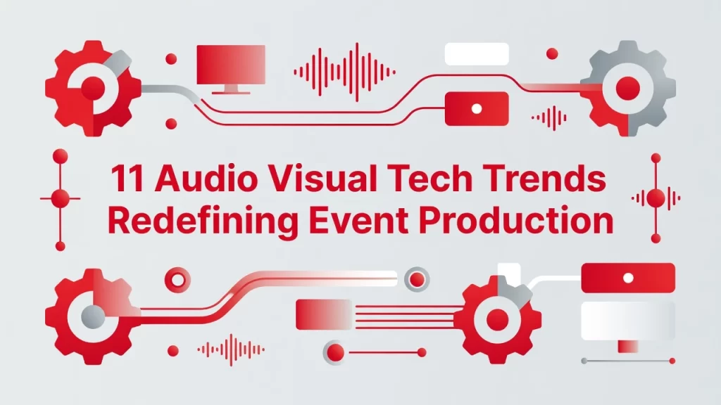 Professional header image for list-based article: 11 Audio Visual Tech Trends Redefining Event Production